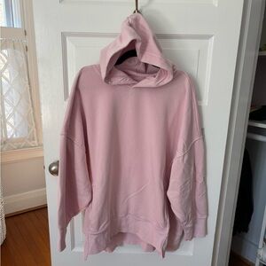 Free People Cherry Blossom Pink Sprint To The Finish Hoodie Sweatshirt Large